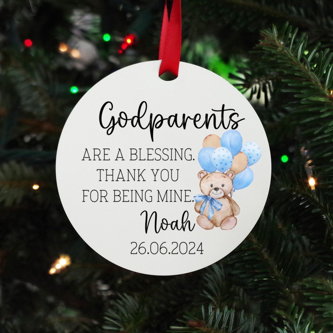 Personalised Godparents Christmas Card – Vicky Jones Design – Handmade With Envelope
