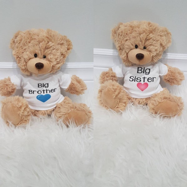 Personalized teddy bear, big brother gift, big sister gift, baby announcement gift, custom teddy bear, name teddy bear, personalized teddy