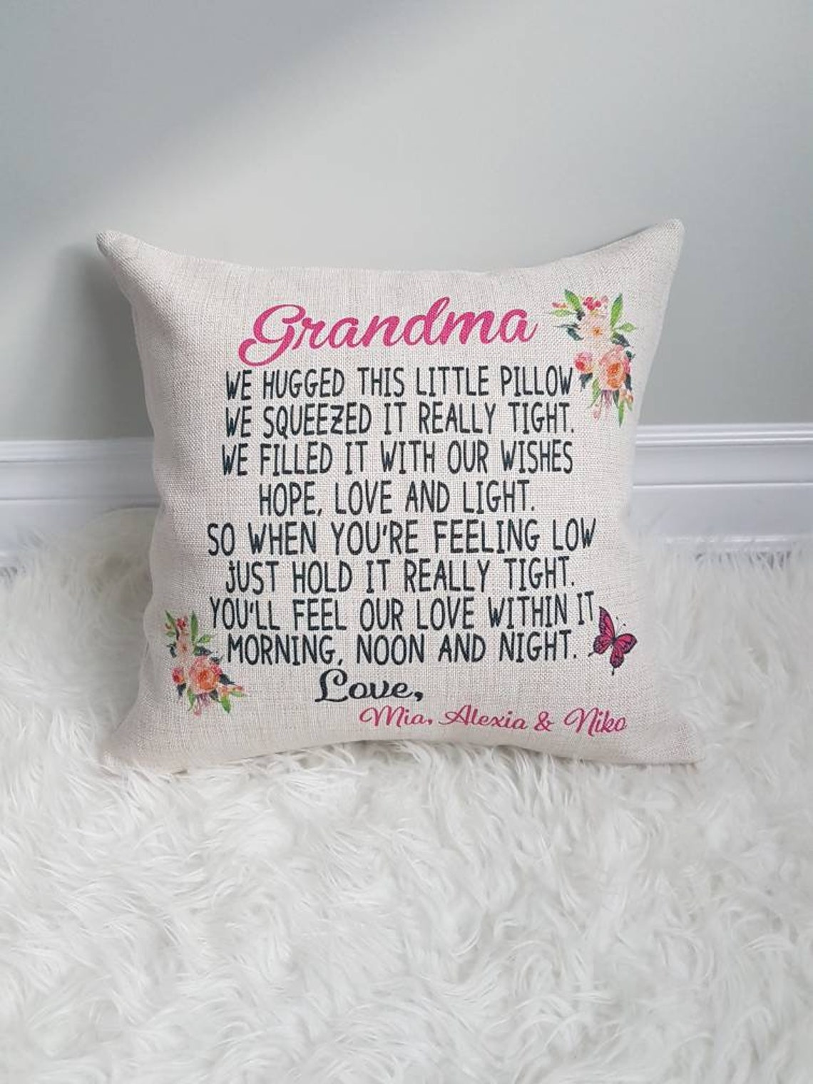 Personalized Mother's day pillow Grandma Grandparent Etsy