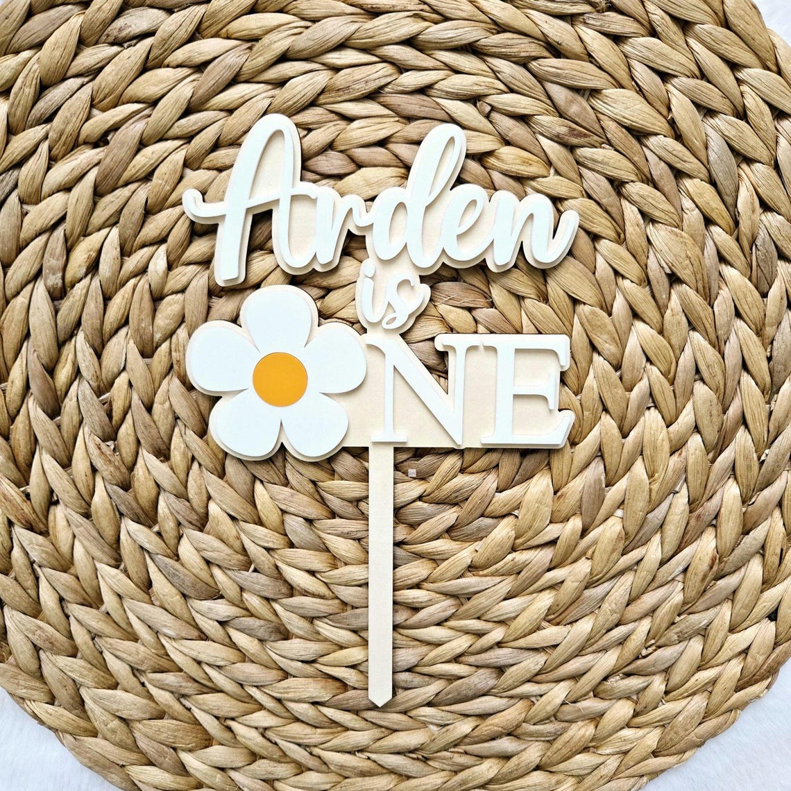Daisy First Birthday Cake Topper, Personalized Daisy One Cake Topper ...