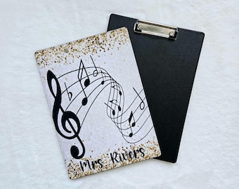 Teacher clipboard, personalized clipboard for music teacher gifts, custom teacher school clipboard, end of school year gifts for teachers