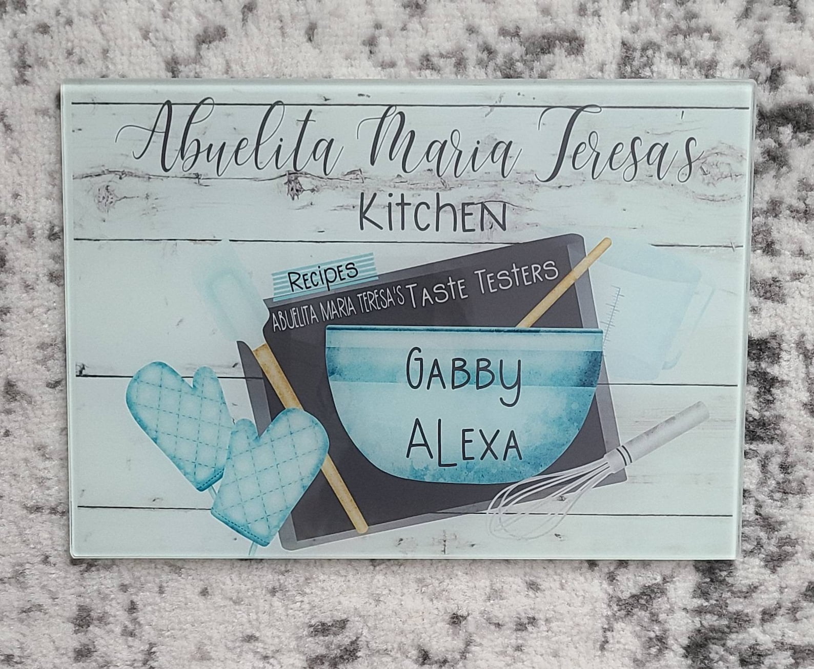 Personalized Glass Cutting Board Personalized Mother's Etsy