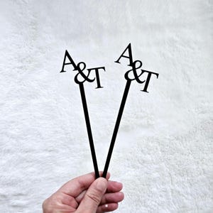 Acrylic Initial Drink Sticks, Initial Drink Stirrels, Custom Wedding Logo Stir Sticks, Drink Stick for Parties, Birthdays, Bride and Events