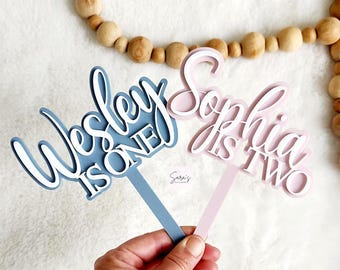 Personalized Acrylic Cake Topper, Custom Name Birthday Topper, Two‑Layer Party Cake Decoration