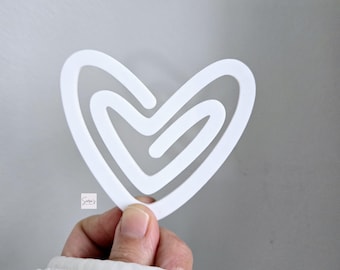 Jumbo Acrylic Heart Paperclip Sublimation Blanks, Jumbo Bookmark Clip Blank, Notebook Clip Blank for Sublimation, Acrylic sublimation blanks