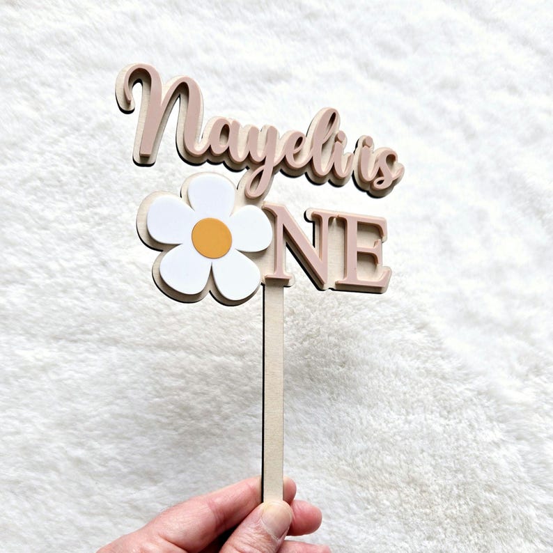 Daisy First Birthday Cake Topper, Personalized Daisy One Cake Topper ...