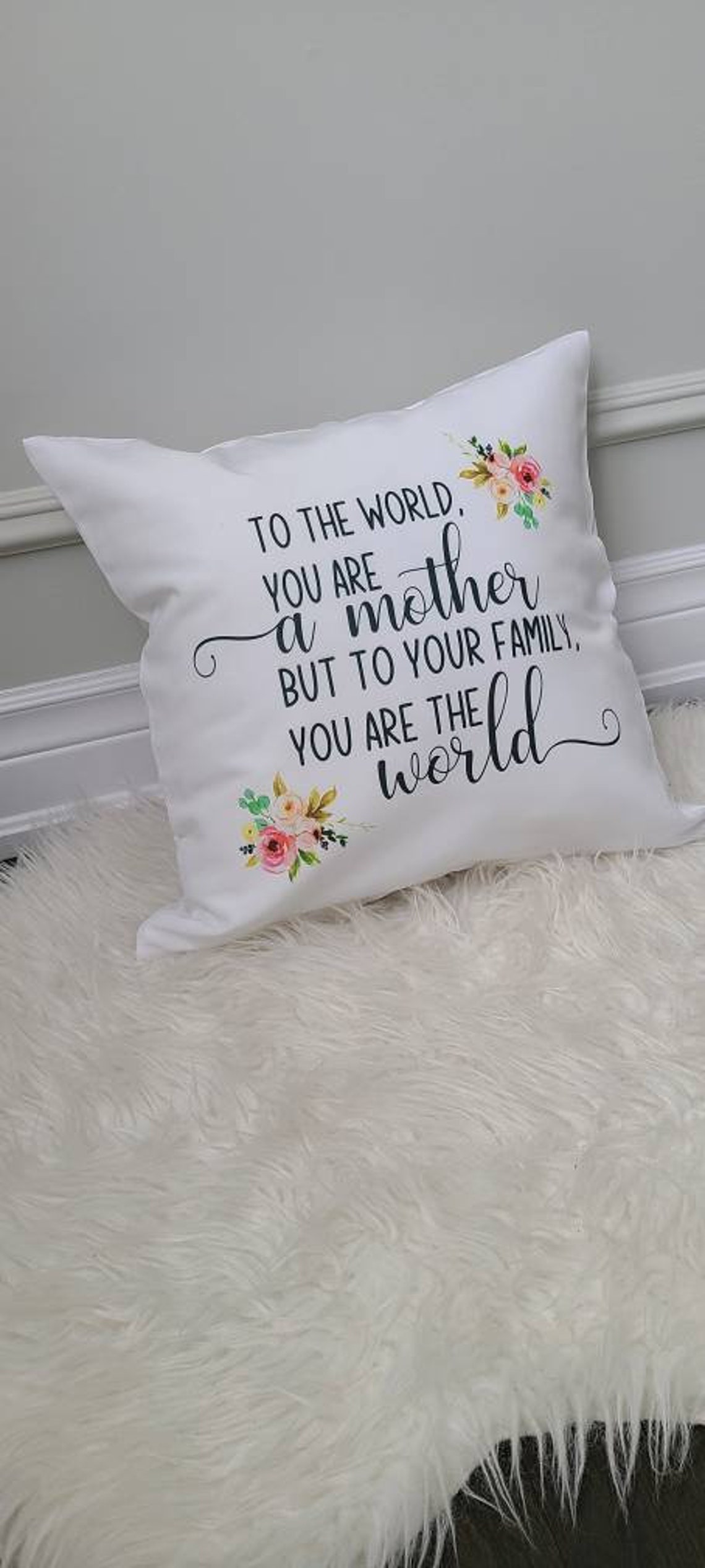 Custom Pillow Custom Mother's Day Pillow to the World Etsy