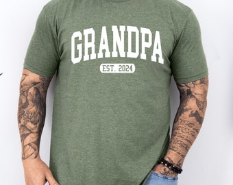 Grandpa est shirt, father's day gift for grandpa, gift for grandpa to be, gift for new grandfather, personalized pregnancy announcement gift