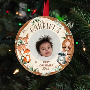 Personalized baby's first Christmas ornament 2023, Christmas ornament gift for baby, ornaments for baby, picture first Christmas ornament