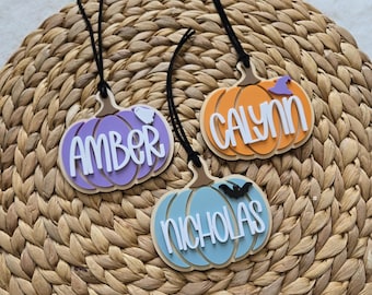 Halloween Basket Tag, Personalized Gift Tag for Trick or Treat Bags, Boo Basket Tag, Customized Halloween Favor Bag, Halloween Pumpkin Tag