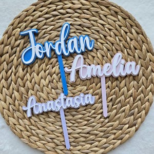 Personalized acrylic cake topper, acrylic first birthday cake topper, cake topper for girl, cake topper for boy, birthday cake topper name