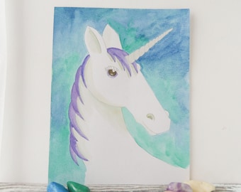 Unicorn Art, Unicorn Painting, Original Fantasy Art, Watercolour Painting