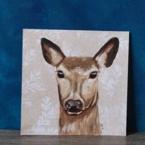 Arte del cervo, immagine della fauna selvatica, pittura di animali, regalo per l'amante della natura