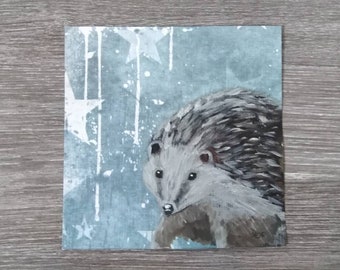 Hedgehog Art, Wildlife Painting, Wild Animal Art, Nature Art, Acrylic Art