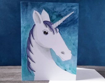 Unicorn Greeting Card, Blank Inside, Printed from Original Painting, Card with envelope