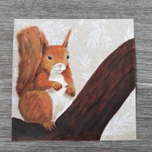 Arte scoiattolo, pittura scoiattolo rosso, opere d'arte della fauna selvatica