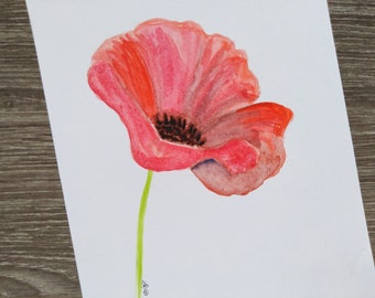 Poppy painting, Flower Art, Nature Art, Red wall art