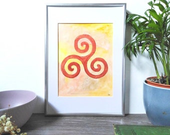 Celtic Art, Celtic Artwork, Spiral Decor, Bright wall art
