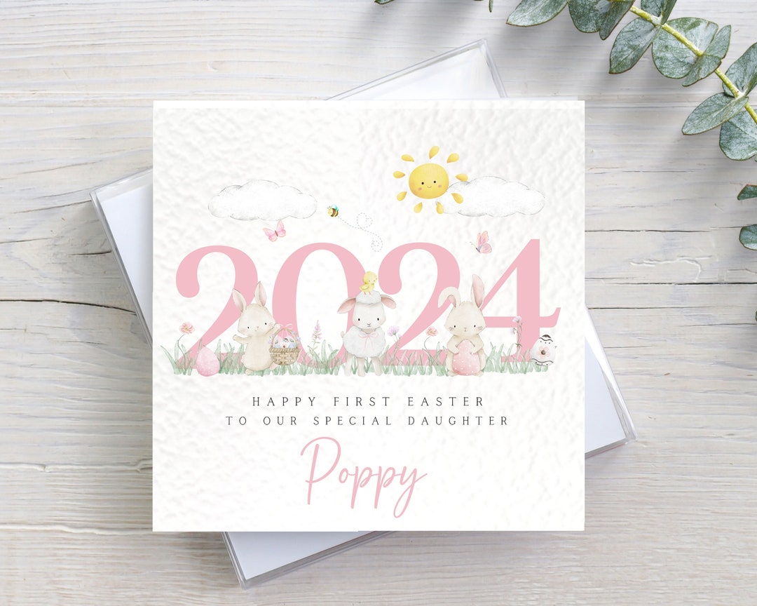 Personalised Baby Girl 1st First Easter Card for Granddaughter Daughter ...