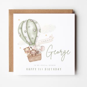 Personalised 1st First Birthday Card for Baby Boy Son Grandson ...