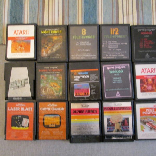 Atari 2600 video game cartridges  (total of 35 carts available, discounted for orders of more than one, message for more than five pricing)