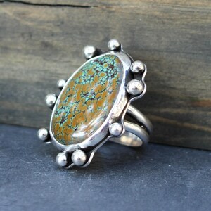 Anello con ciondolo in argento sterling e turchese