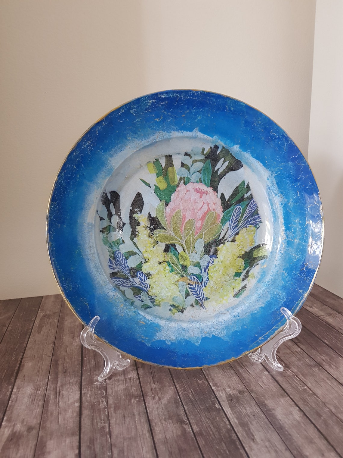 Handmade Decoupage Plate Mother's Day Gift Housewarming Etsy