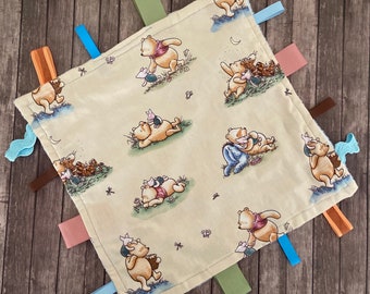 Handmade Winnie the Pooh Lovey: Organic Cotton Baby Comforter