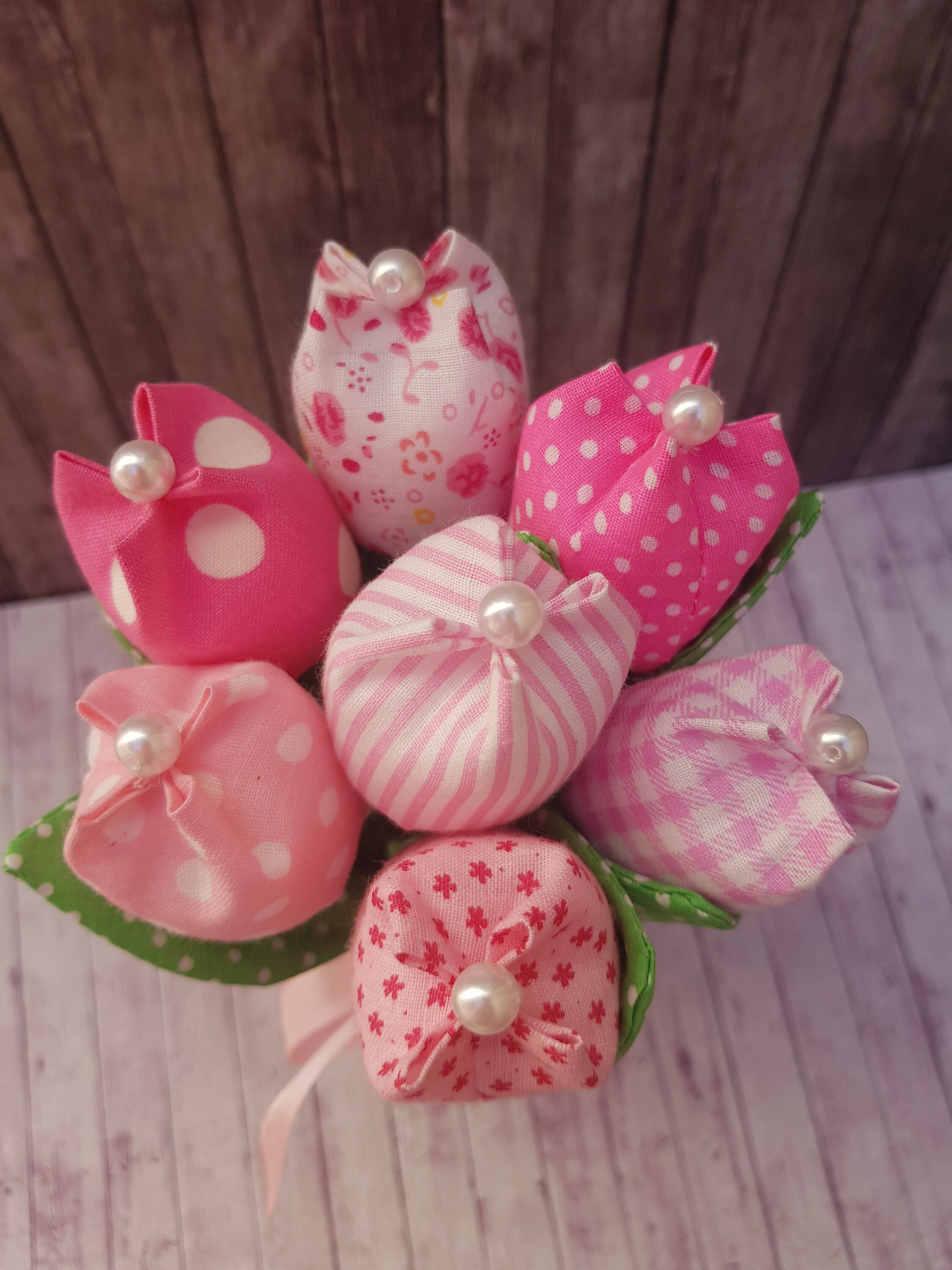 Fabric Tulipspink Tulips Fabric Flowers Spring Flowers Etsy