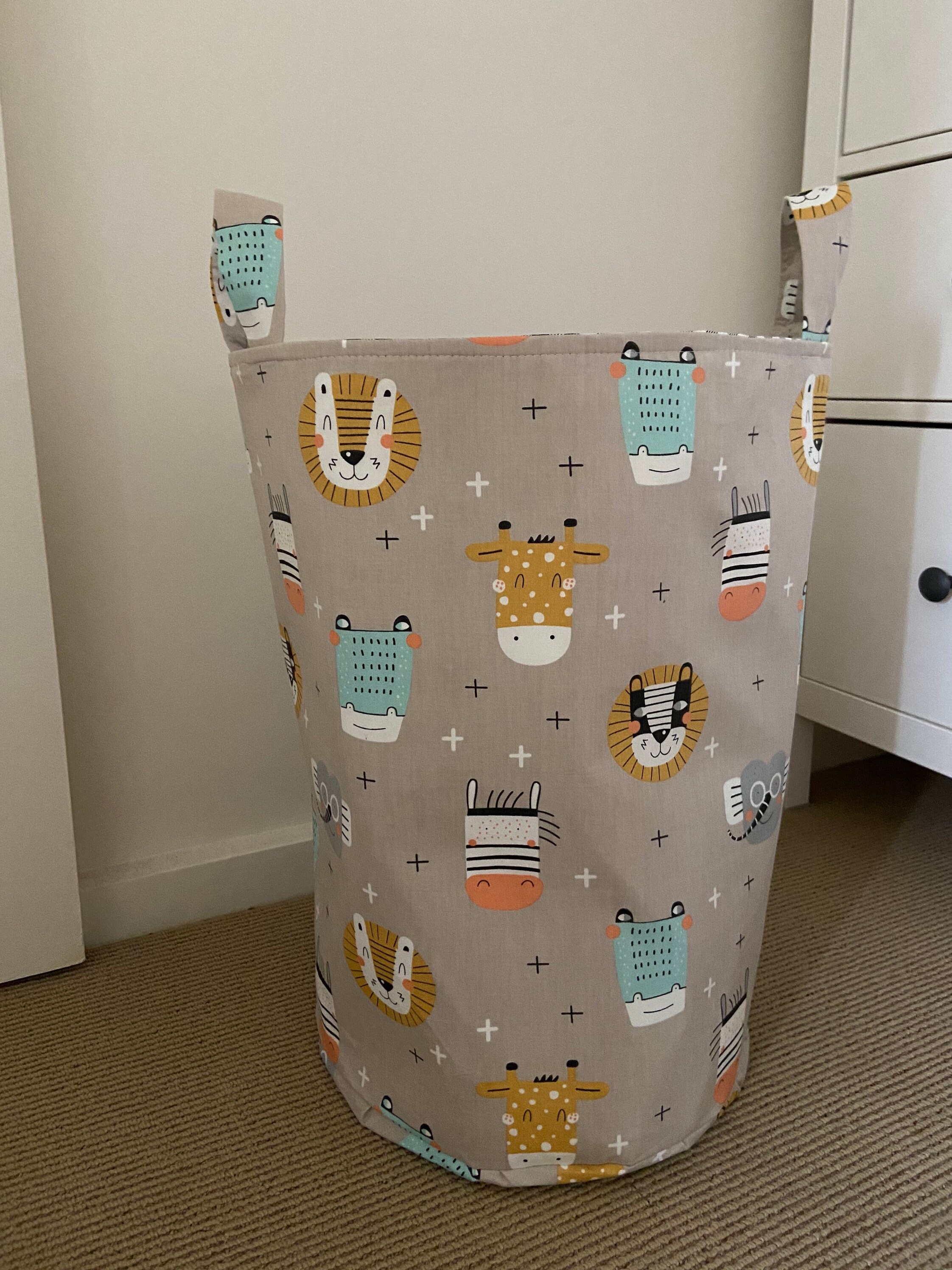 Safari animals toy bin/ Laundry basket/ Laundry hamper/Safari Etsy