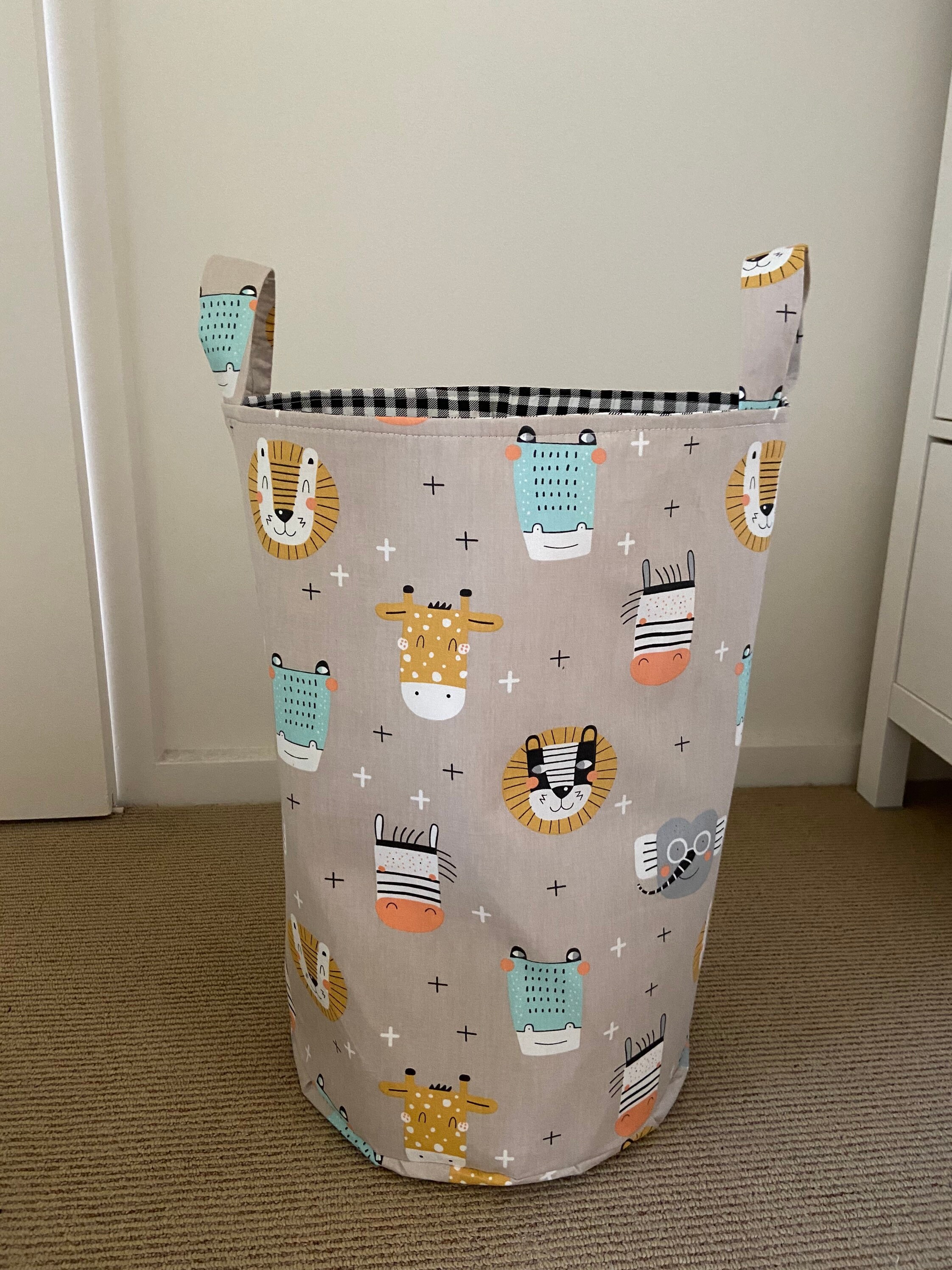 Safari animals toy bin/ Laundry basket/ Laundry hamper/Safari Etsy