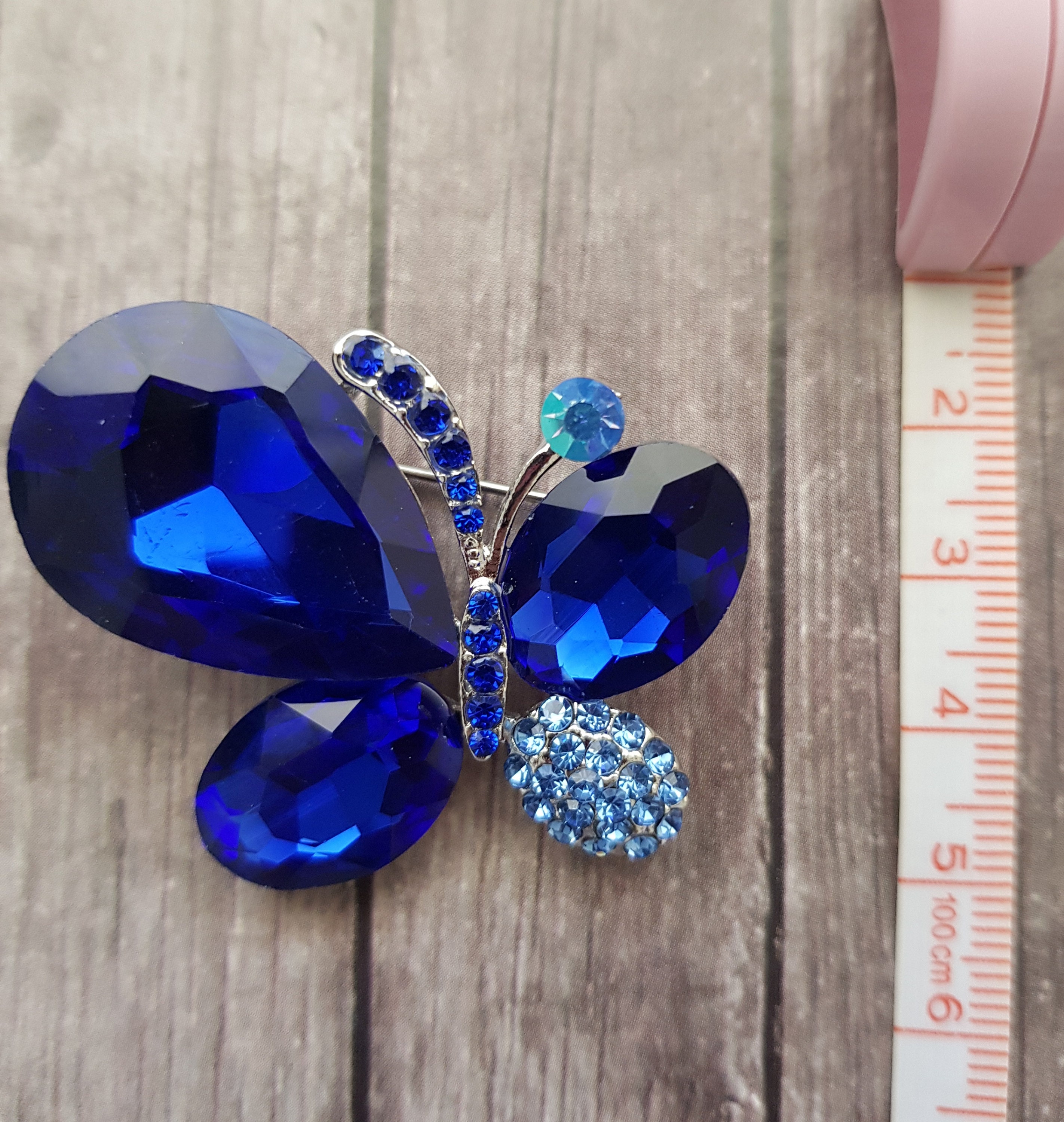 Shining Blue Crystal Butterfly Brooch/ Pins for Women/ Gift - Etsy