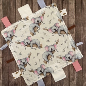 Koala baby lovey, Small blanket, Baby shower gift, Neutral newborn gift, Koala comforter