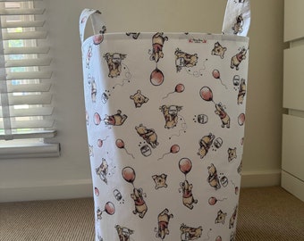 Winnie the Pooh Fabric Toy Bin: Nursery Storage Basket
