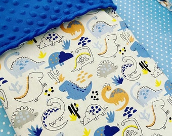 Dinosaurs baby blanket / Baby blanket with Dinosaurs and Minky back/  Baby boy baby bedding/ Dinosaurs minky blanket/ Dinosaurs baby blanket