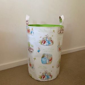 Peter Rabbit fabric toy bin, Peter Rabbit family fabric basket, Peter Rabbit nursery decor,Peter Rabbit storage, Peter Rabbit laundry hamper