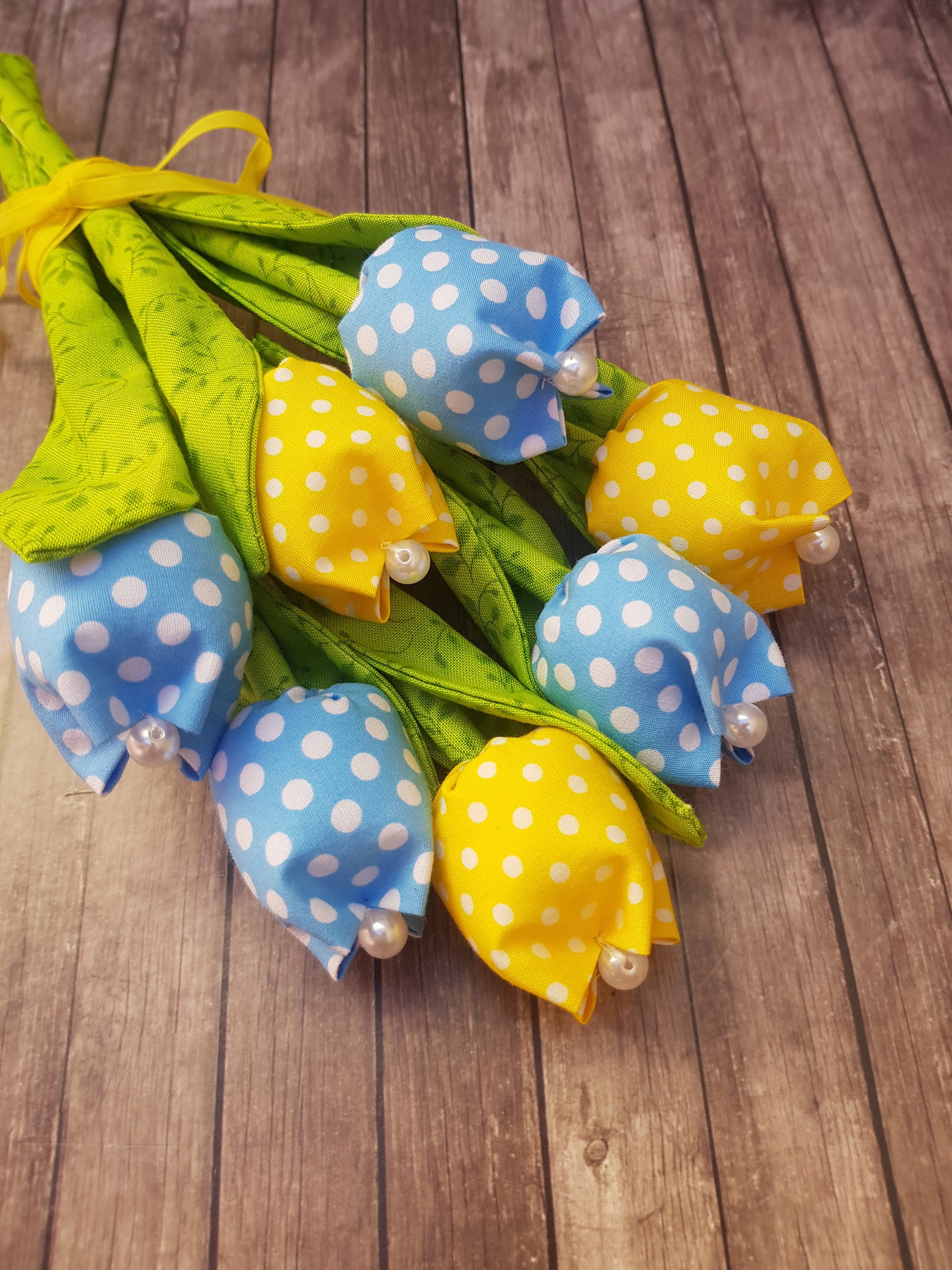 Fabric Tulips Fabric Flowers Spring Flowers Mother's Etsy