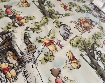 Winnie the Pooh Balloon White Fabric