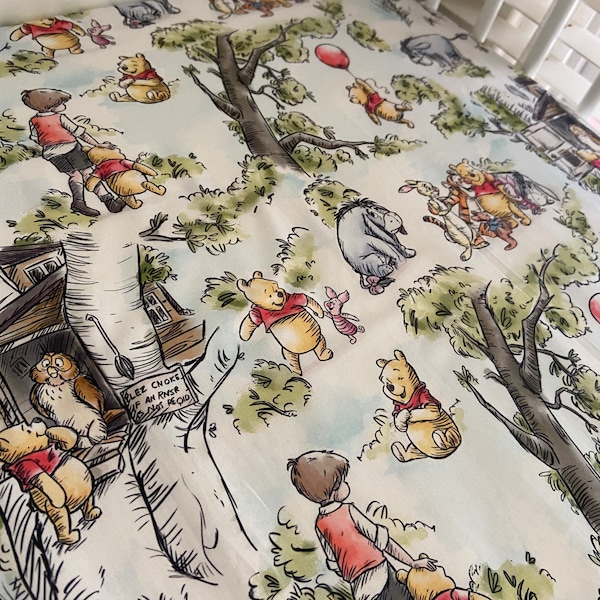 Winnie the Pooh fitted sheet, Winnie the Pooh bedding, Winnie the Pooh change table cover, Winnie the Pooh toddler bedding