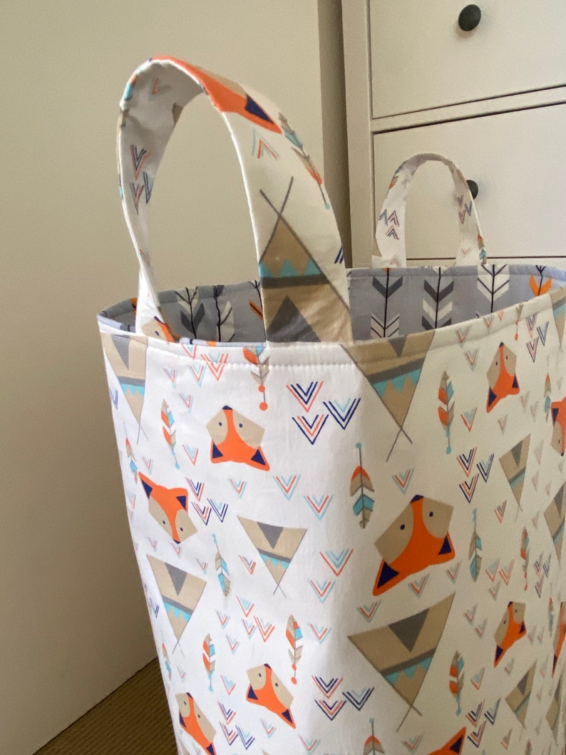 Woodland Animals Fabric Toy Bin/ Woodland Animals Storage/ Etsy