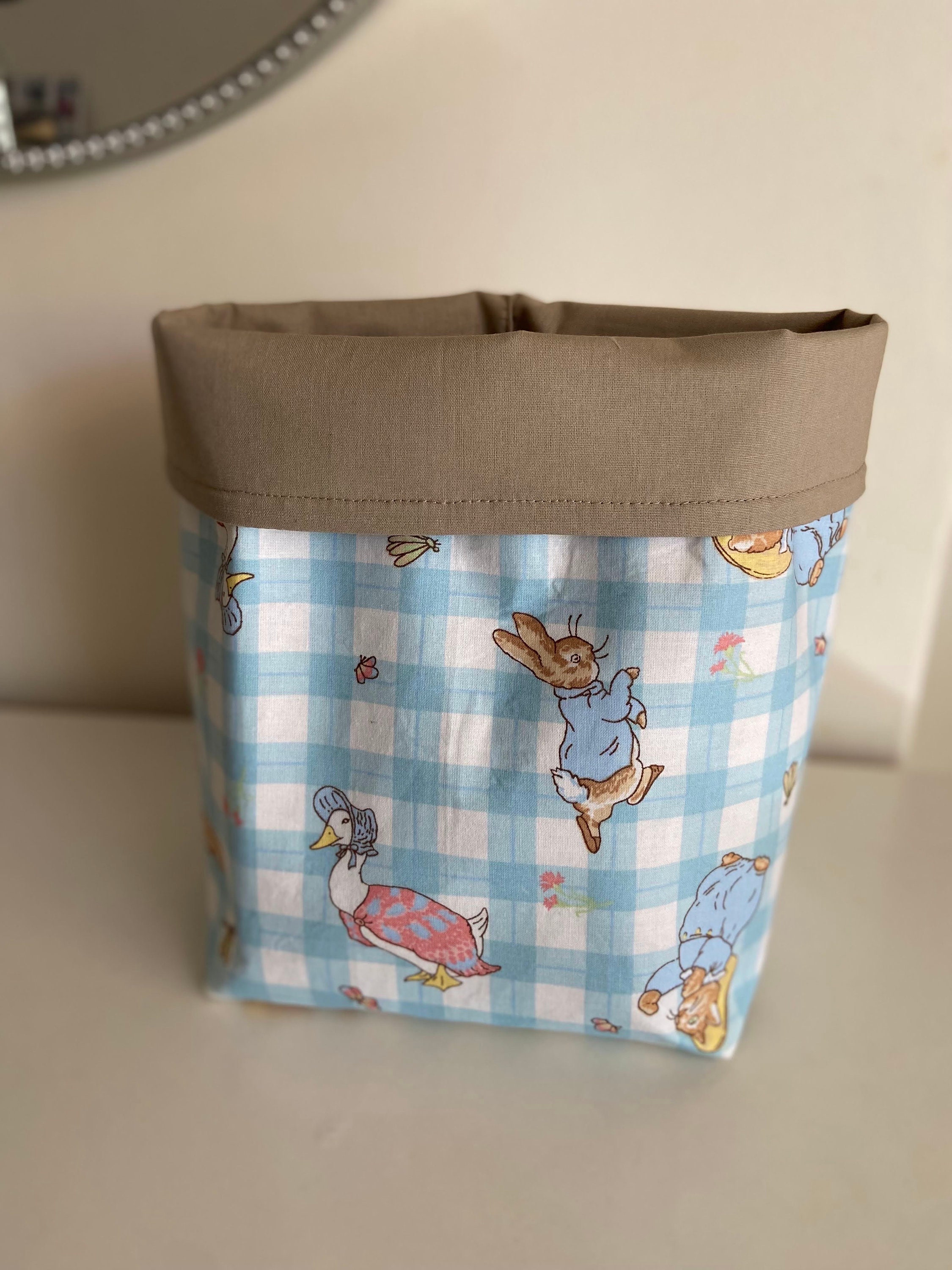 Retro Peter Rabbit Fabric Basket, Fabric Basket, Nursery