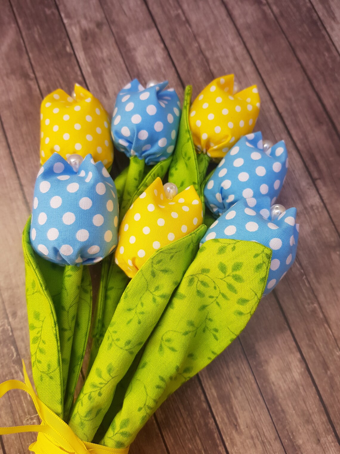 Fabric Tulips Fabric Flowers Spring Flowers Mother's Etsy