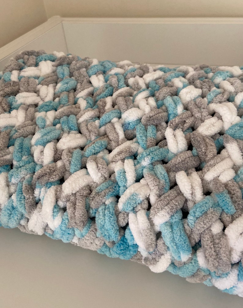 Knitted Baby Blanket/ Unisex Baby Blanket/ Neutral Nursery Etsy