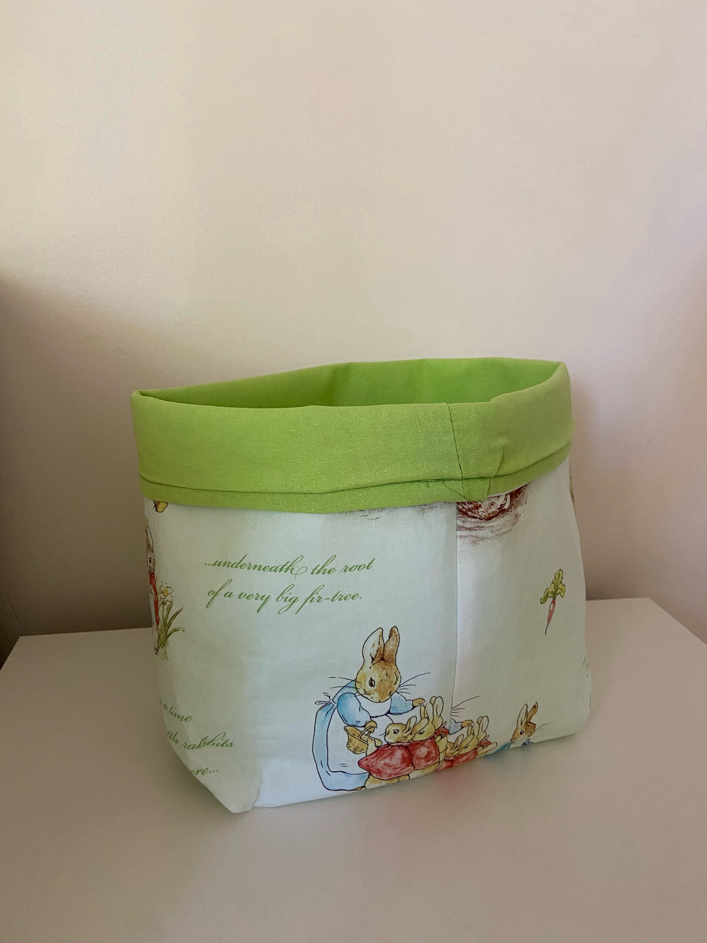 Peter Rabbit Fabric Basket, Nursery Storage, Diaper Organizer - Etsy