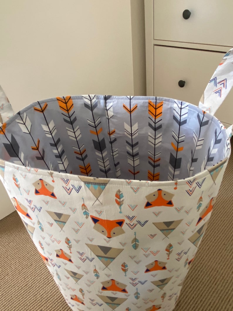 Woodland Animals Fabric Toy Bin/ Woodland Animals Storage/ Etsy