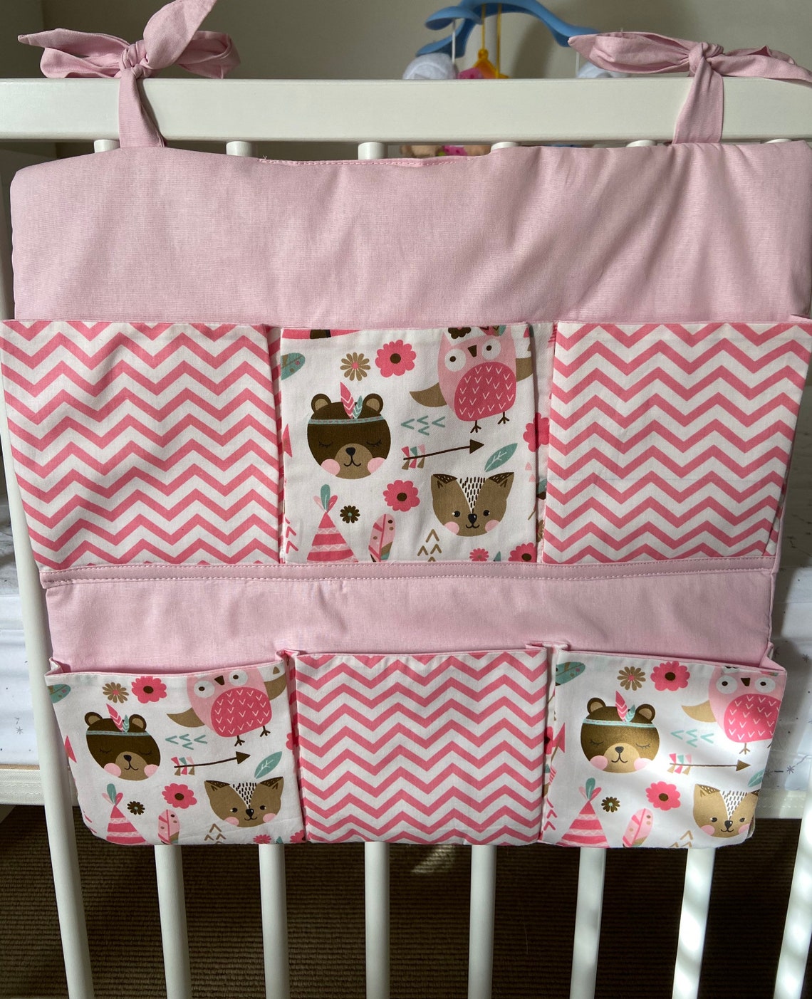 Woodland Animals Crib Pocket Organizer Nursery Crib Etsy