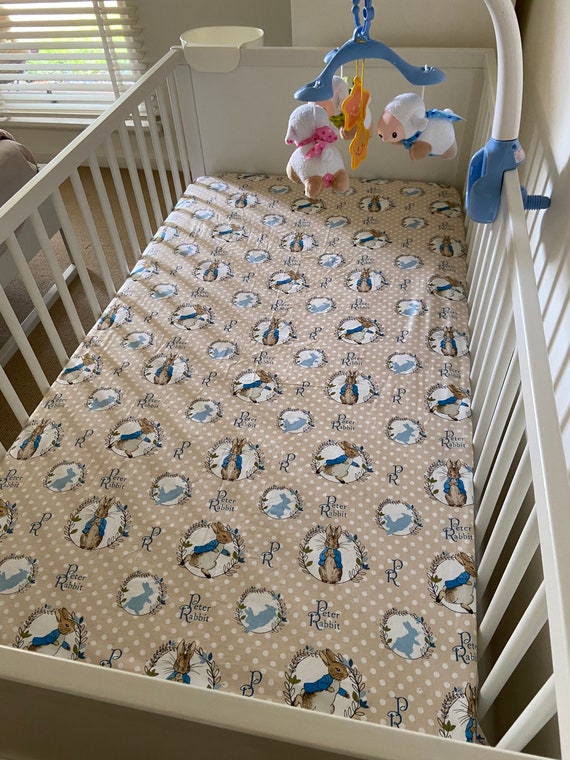 Peter Rabbit baby cot fitted sheet Peter Rabbit crib fitted sheet Peter Rabbit bedding Peter Rabbit nursery Baby shower gift