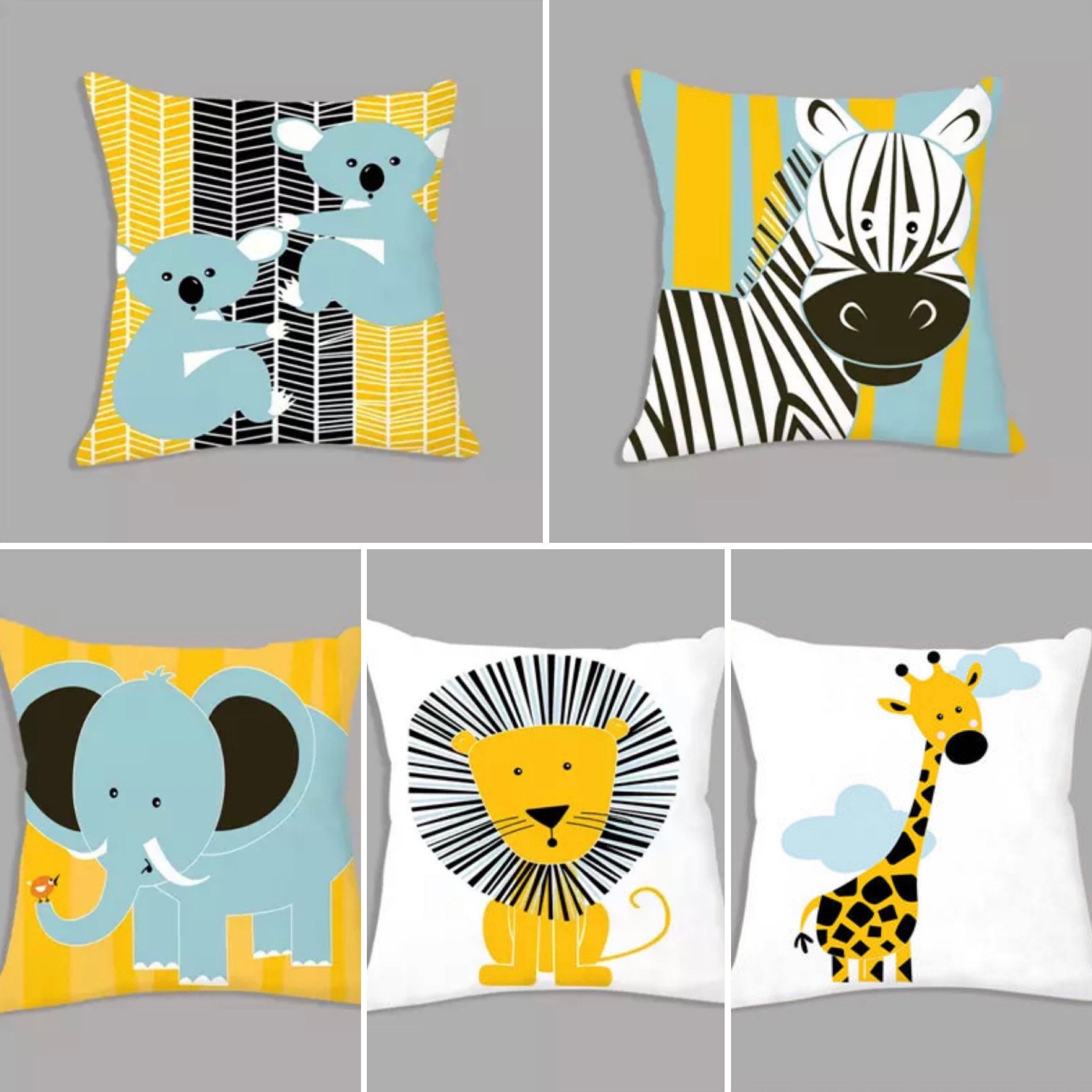 Animals Cushion Covers Koala Cushion Zebra Cushion Lion - Etsy Animals Cushion Covers Koala Cushion Zebra Cushion Lion - Etsy