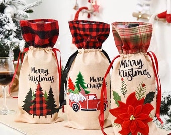 Christmas Wine Bottle Gift Bag: Holiday Decor