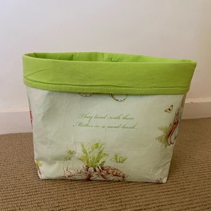 Peter Rabbit Fabric basket, Fabric basket, Fabric storage, Nursery room decor, Diaper organizer, Peter Rabbit storage, Baby shower gift